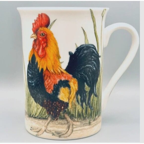 Kent Pottery coffee mug Rooster Chicken Hen country Animals 4" farmhouse style - Picture 1 of 7